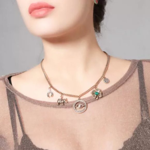 🔴 Gold Evil Eye Lucky Charm Necklace - Picture 2 of 6